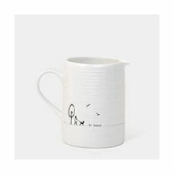 East Of India Porcelain Be Happy Jug Small 150ml