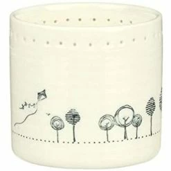 East Of India Porcelain Tea Light Holder Happy Days