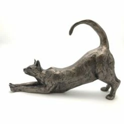 Frith - James Stretching Cat Sculpture By Paul Jenkins Frith Sculptures