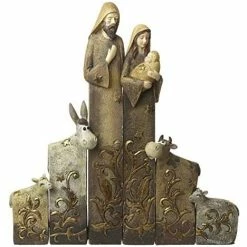 Heaven Sends Christmas Decoration Nativity Set - Mary, Jesus, Joseph, Cow, Donkey & 2 Sheep