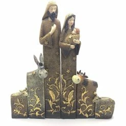 Heaven Sends Christmas Decoration Nativity Set - Mary, Jesus, Joseph, Cow, Donkey & 2 Sheep