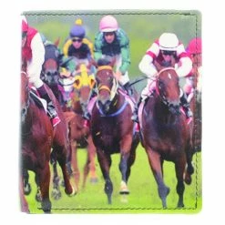 Golunski Retro Gents Leather Wallet With Horse Racing Design