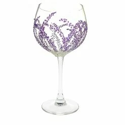 Joe Davies Sunny By Sue Hand Decorated Purple Heather Gin Glass