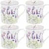 Lesser & Pavey Lavender Set Of 4 China Mugs Leonardo Collection