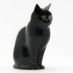 Quail Ceramics Lucky Black Cat Large Flower Vase