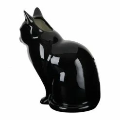 Quail Ceramics Lucky Black Cat Large Flower Vase