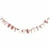 Heaven Sends Merry Christmas Wooden Garland In Red & Cream Shabby Chic Style