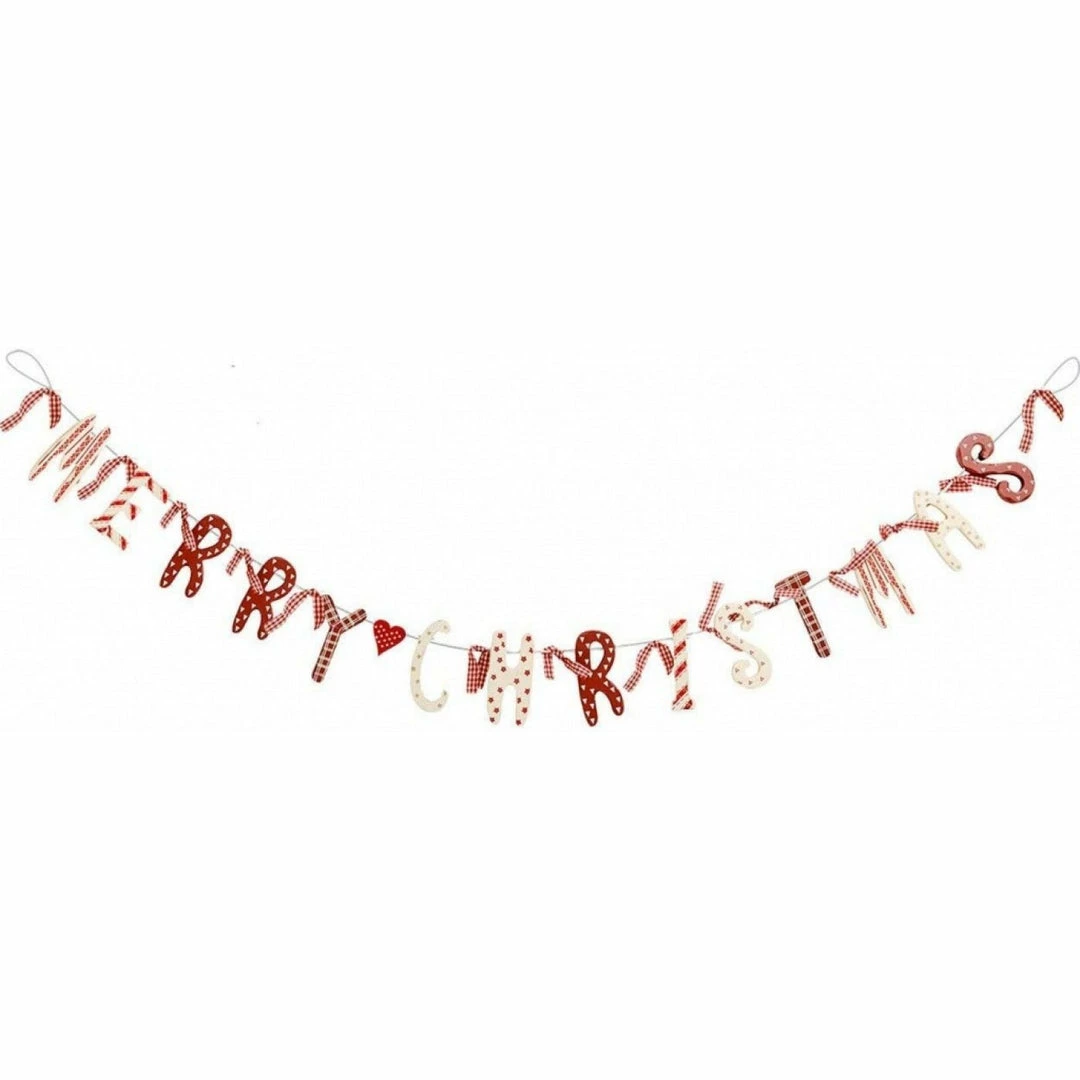Deals 𧨠Heaven Sends Merry β Christmas Wooden Garland In Red & Cream Shabby Chic Style β 3 Heaven Sends Merry Christmas Wooden Garland In Red & Cream Shabby Chic Style