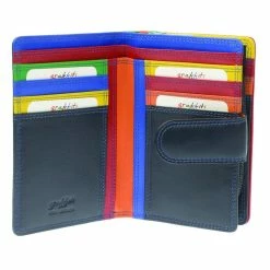 Golunski Leather Flap Over Tab Purse Cards & Cash Midnight Colour