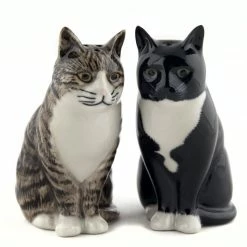 Millie & Julius Cat Salt & Pepper Shakers By Quail Ceramics