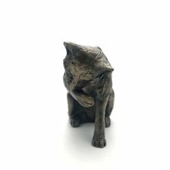 Frith Sculptures Frith - Muffin Cat Licking Its Paw Sculpture By Paul Jenkins