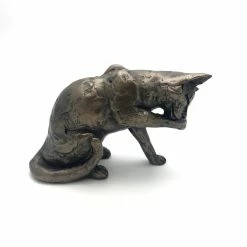 Frith Sculptures Frith - Muffin Cat Licking Its Paw Sculpture By Paul Jenkins