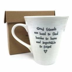 East Of India Porcelain Mug Good Friends Are Hard To Find
