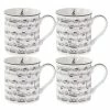 Joe Davies Music Note Set Of 4 China Mugs Leonardo Collection