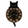 Kitten Tickin' Black Cat Pendulum Wall Clock By Nemesis Now