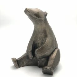 Frith Sculptures Frith Sitting Polar Bear In Cold Cast Bronze Art Doco Style Made In UK