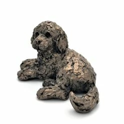 Frith Sculptures Frith Miniature Cockapoo Laying Down Pickwick In Cold Cast Bronze Made In UK