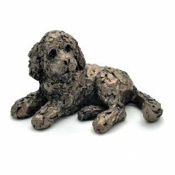 Frith Sculptures Frith Miniature Cockapoo Laying Down Pickwick In Cold Cast Bronze Made In UK