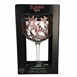 Joe Davies Sunny By Sue Hand Decorated Pink & White Blossom Gin Glass