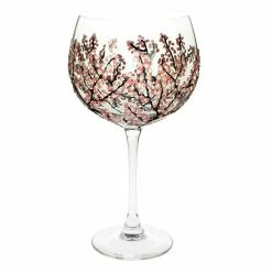 Joe Davies Sunny By Sue Hand Decorated Pink & White Blossom Gin Glass