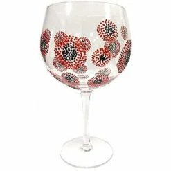 Joe Davies Sunny By Sue Hand Decorated Red Poppy Gin Glass