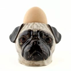 Quail Ceramics Pug Fawn Face Egg Cup