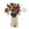 Quail Ceramics Pug Fawn Large Flower Vase