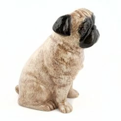 Quail Ceramics Pug Fawn Large Flower Vase