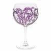 Joe Davies Sunny By Sue Hand Decorated Purple & White Blossom Gin Glass