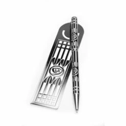 Sea Gems Mackintosh Silver Rose & Arrow Ballpoint Pen And Bookmark Set In Presentation Box