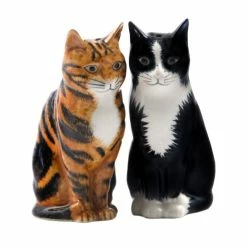 Quail Ceramics Reuben & Sparky Cat Salt & Pepper Shakers