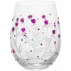 Joe Davies Sunny By Sue Hand Decorated Purple Thistle Gin Glass Tumbler