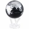Mova Globes MOVA Silver And Black Map 4.5" Globe