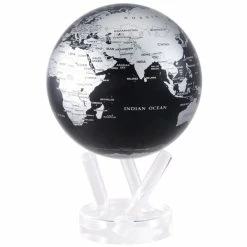Mova Globes MOVA Silver And Black Map 4.5" Globe