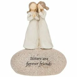 Joe Davies Shudehill Giftware Sisters Are Forever Friends Sentimental Pebble Figure