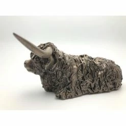Frith - Highland Cow Sitting Sculpture By Veronica Ballan