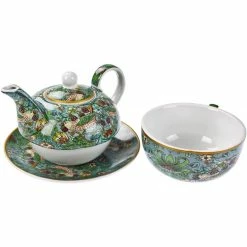 Lesser & Pavey Tea For One Fine China Set With William Morris Strawberry Thief Pattern
