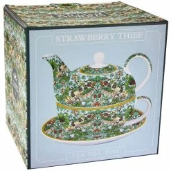 Lesser & Pavey Tea For One Fine China Set With William Morris Strawberry Thief Pattern
