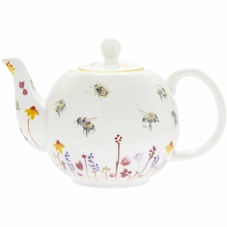 Discount 🎁 Lesser & Pavey Busy Bee Design Fine China Teapot ✔️ 3 Lesser & Pavey Busy Bee Design Fine China Teapot