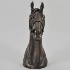 Fiesta Studios Horse Head Figure By David Geenty Signed Cold Cast Bronze Thoroughbred