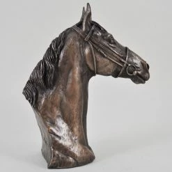 Fiesta Studios Horse Head Figure By David Geenty Signed Cold Cast Bronze Thoroughbred