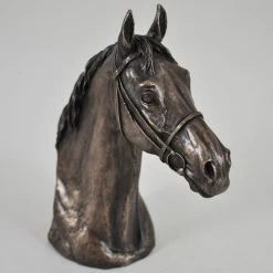 Fiesta Studios Horse Head Figure By David Geenty Signed Cold Cast Bronze Thoroughbred