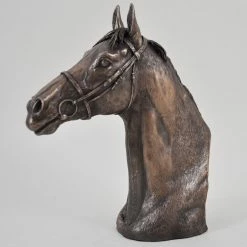 Fiesta Studios Horse Head Figure By David Geenty Signed Cold Cast Bronze Thoroughbred