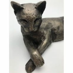 Frith - Tinkabelle Laying Down Cat Sculpture By Paul Jenkins