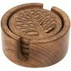 Discount π― Shared Earth Hand Carved Tree Of Life Set Of 6 Coasters In Stand Kitchenware β 2 Shared Earth Hand Carved Tree Of Life Set Of 6 Coasters In Stand Kitchenware