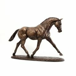 Fiesta Studios Horse Figure Signed Harriet Glen Cold Cast Bronze Trotting Warmblood