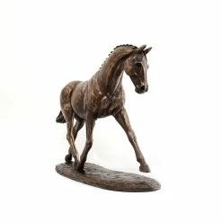 Fiesta Studios Horse Figure Signed Harriet Glen Cold Cast Bronze Trotting Warmblood