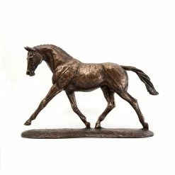 Fiesta Studios Horse Figure Signed Harriet Glen Cold Cast Bronze Trotting Warmblood