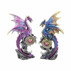 Nemesis Now Realm Protectors Figurines Set Of Two Dragon Gem Ornaments