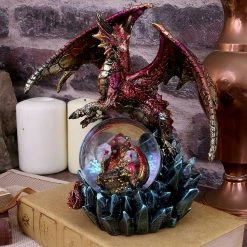 Nemesis Now Red Dragon Snowglobe Ornament Ruby Oracle Figurine